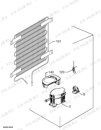 Взрыв-схема холодильника Zanussi ZRG316CW - Схема узла Cooling system 017